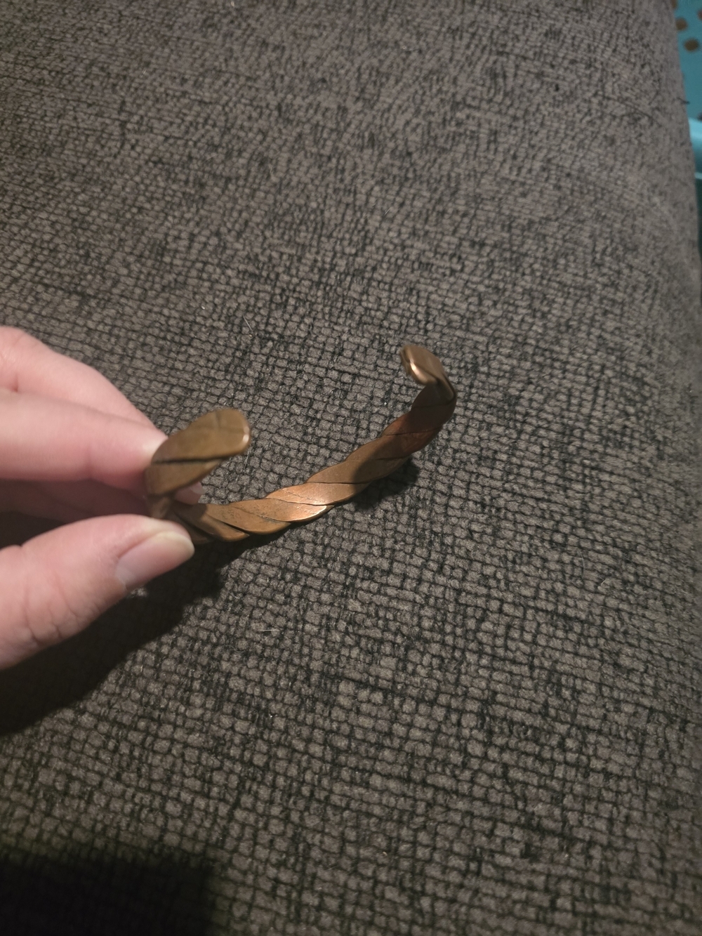 Vintage Twisted Hammered Copper Bracelet - Picture 3 of 3